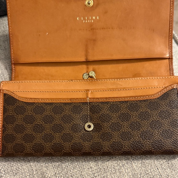 Celine Dark Brown Patterned Wallet - Picture 3 of 6